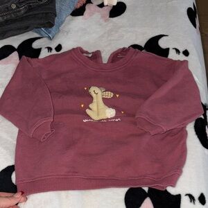 Zara Kids Purple Sweatshirt with Bear Motif